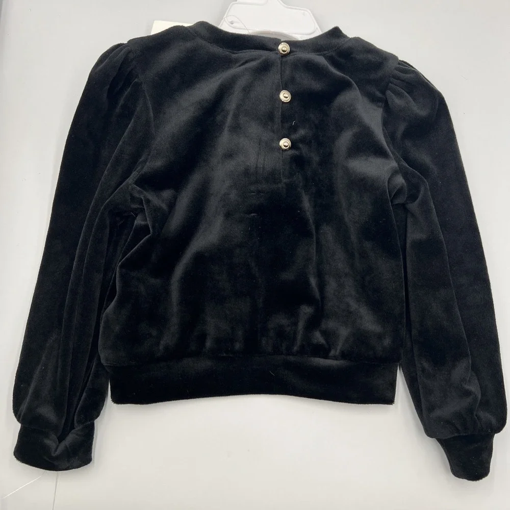 Cupcakes And Cashmere‎ Girls Black Velour Long Sleeve Shirt & Matching Hairband